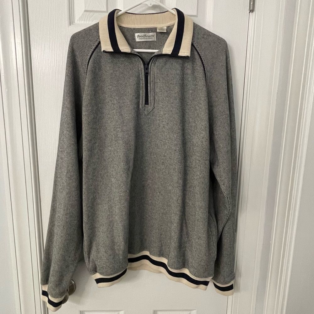 Norm Thompson Quarter Zip Crewneck Sweater L – Retro Knit, Y2K Style